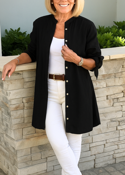 Louise ~ Chemisier uni à manches nouées