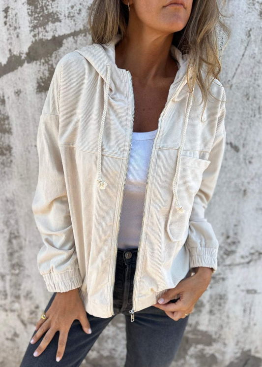 Elise ~ Veste douce avec capuche et fermeture éclair