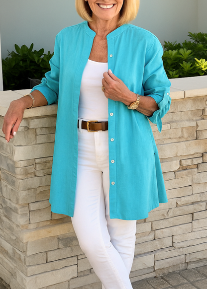 Louise ~ Chemisier uni à manches nouées