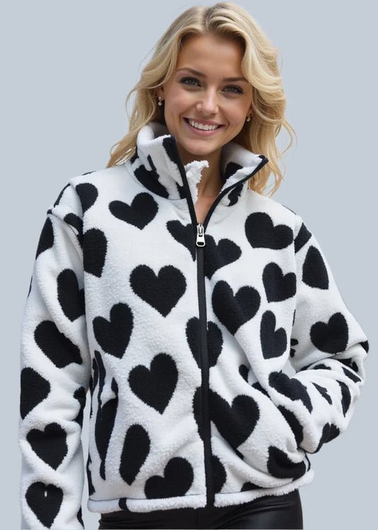 Katharina ~  Veste réversible à motifs cœur