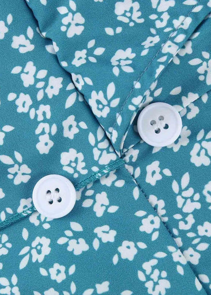 Sophie ~ Robe midi fleurie à manches courtes