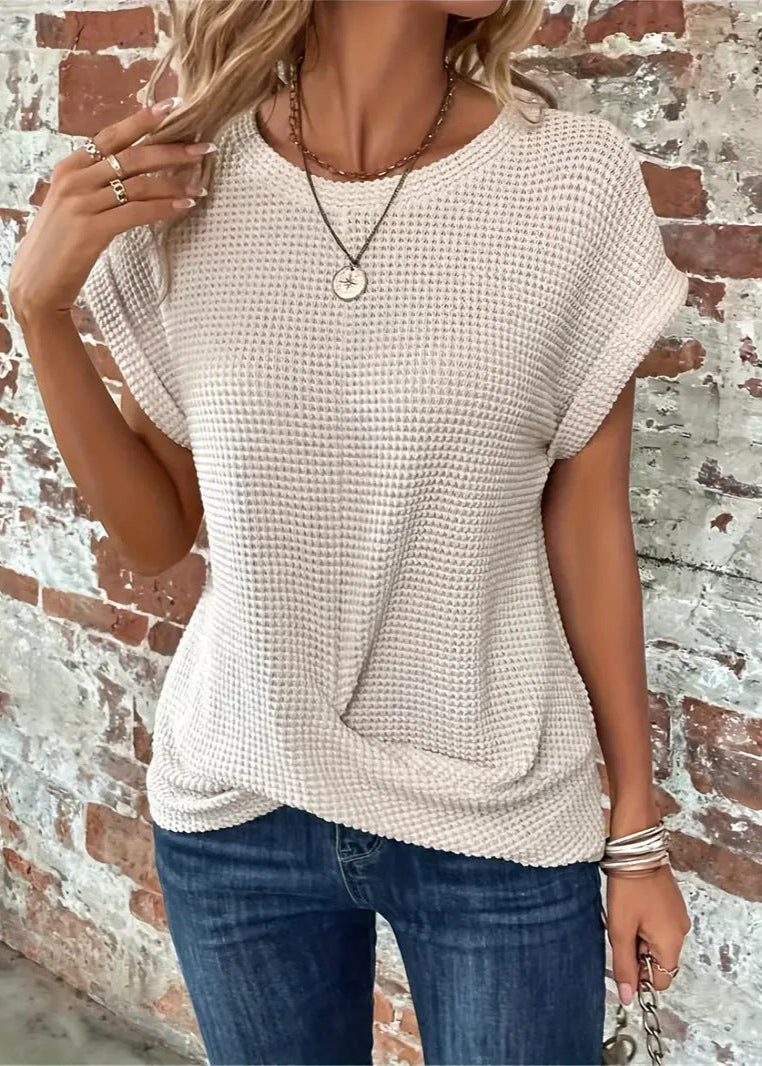 Adèle ~ Blouse élégante à col rond