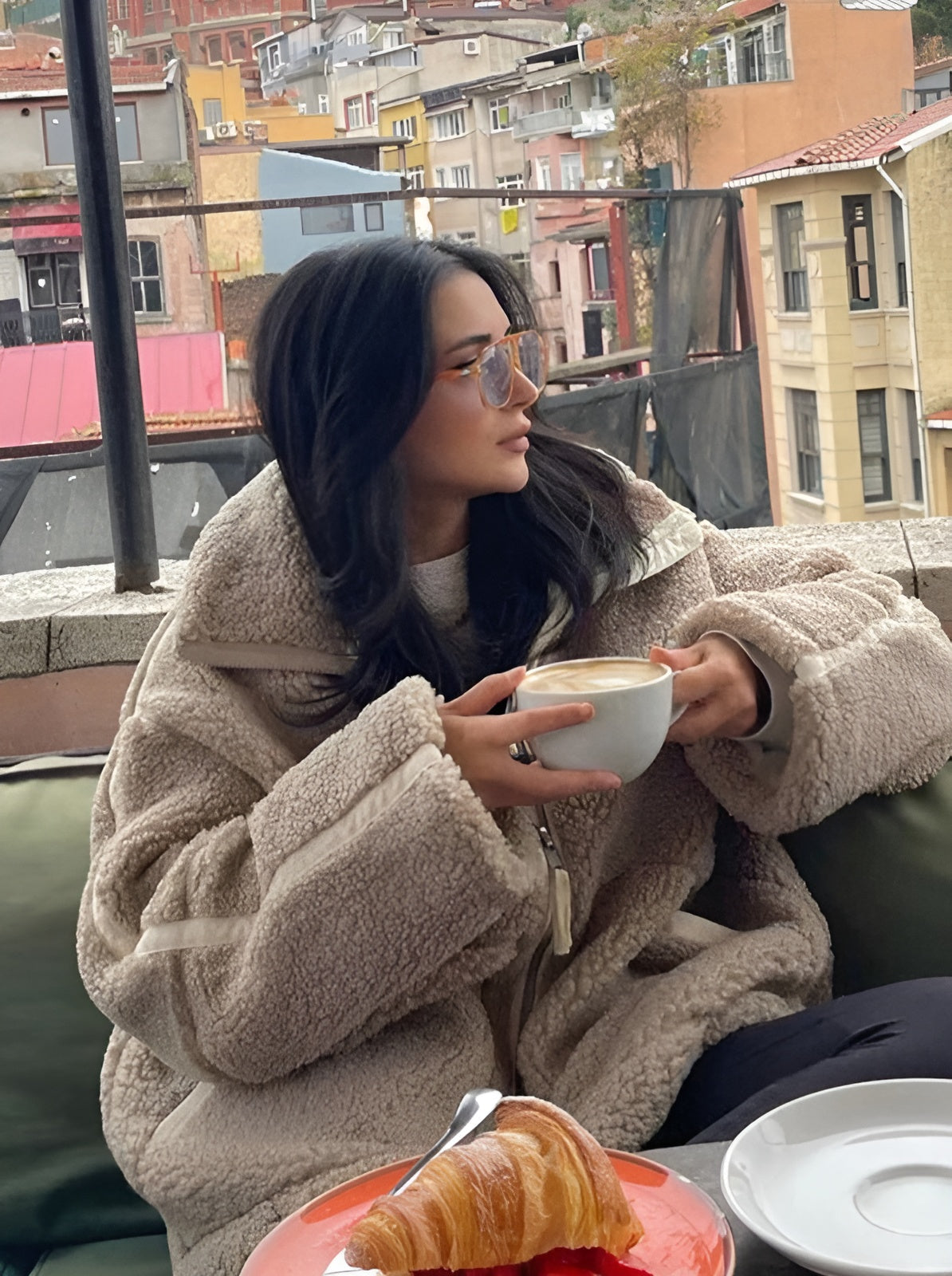 Inès ~ veste oversize en teddy douce