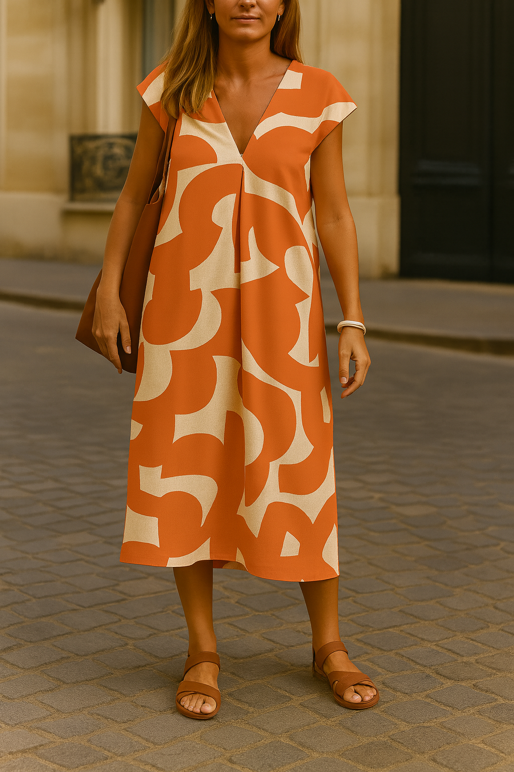 Jeanne ~ La robe à encolure en V qui dégage un charme naturel