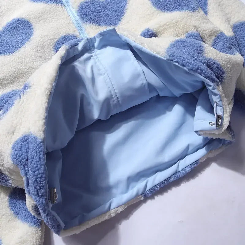 Katharina ~  Veste réversible à motifs cœur