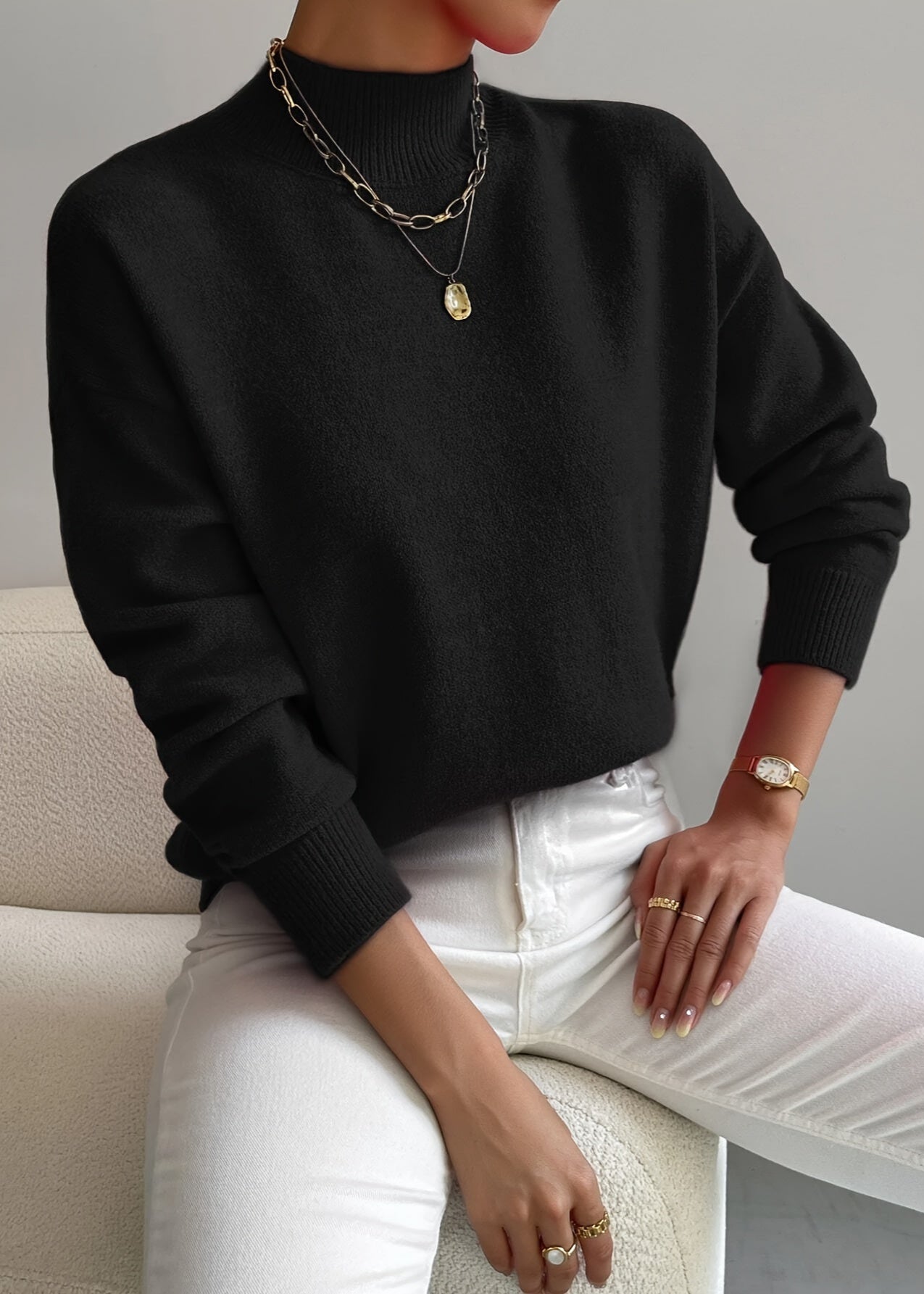 Maria ~ pull à col roulé élégant et confortable