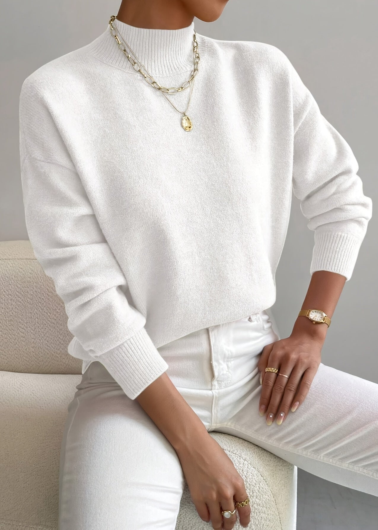 Maria ~ pull à col roulé élégant et confortable