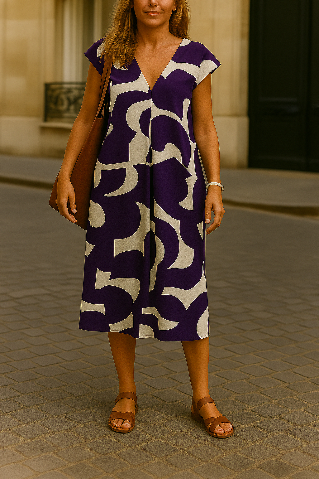 Jeanne ~ La robe à encolure en V qui dégage un charme naturel