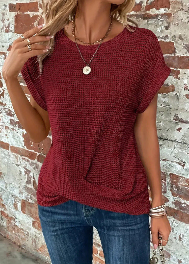 Adèle ~ Blouse élégante à col rond