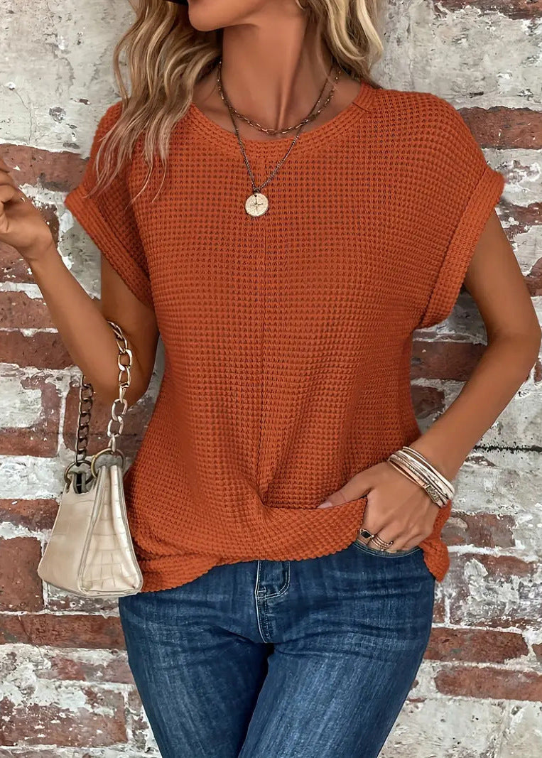 Adèle ~ Blouse élégante à col rond