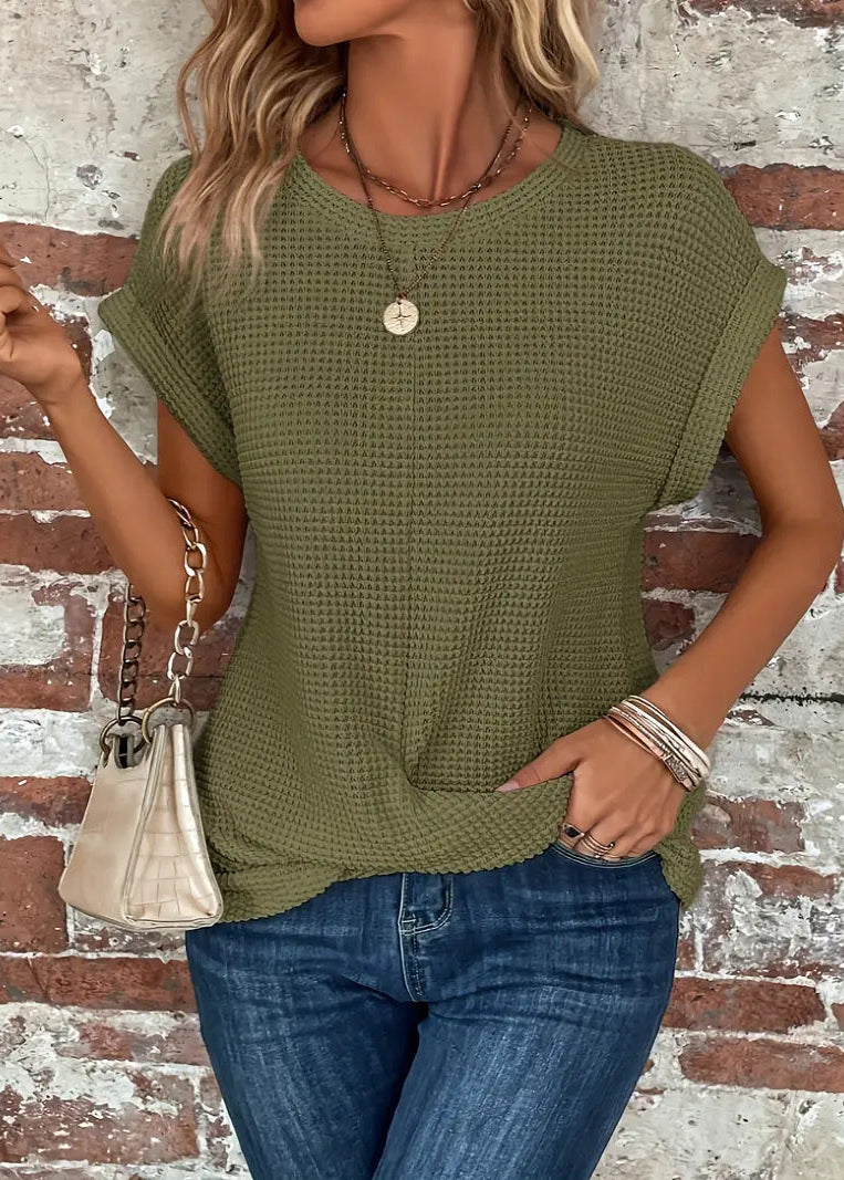 Adèle ~ Blouse élégante à col rond