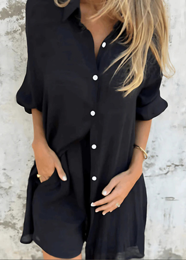 Amélie ~ Ensemble Estival Élégant: Blouse & Short